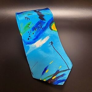 Cruz Collection Silk Tie Abstract Art #EM
